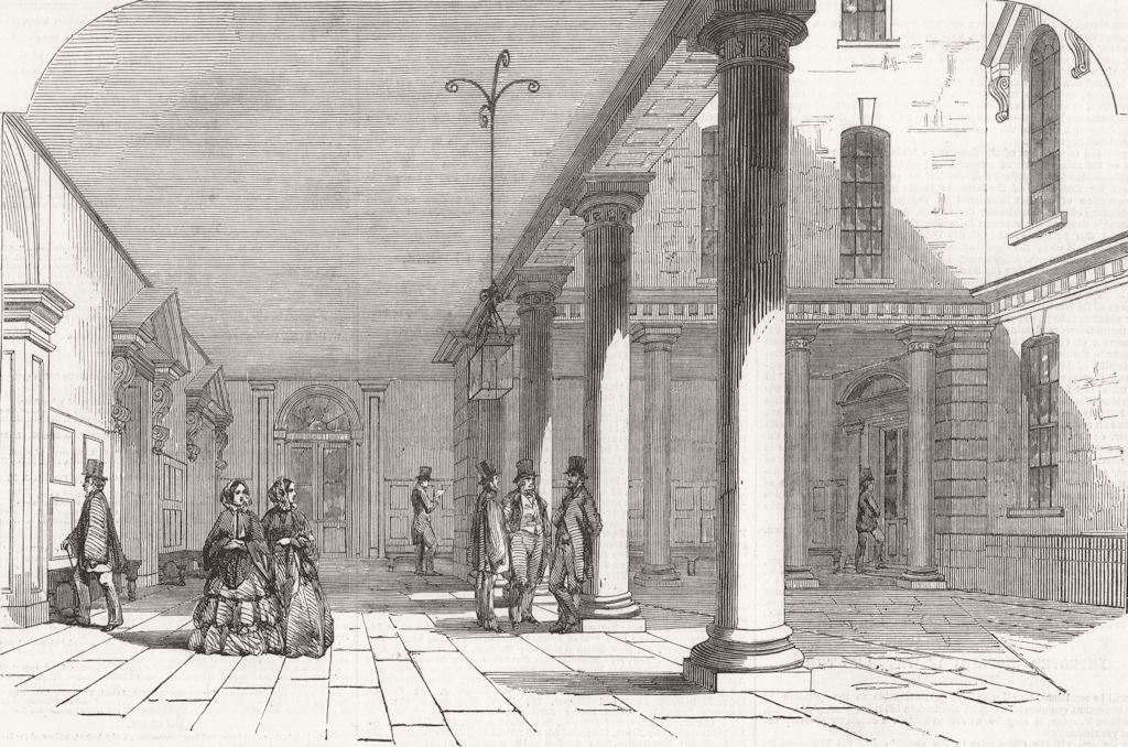 CITY OF LONDON. The South Sea House, Threadneedle-Street-the Quadrangle 1855